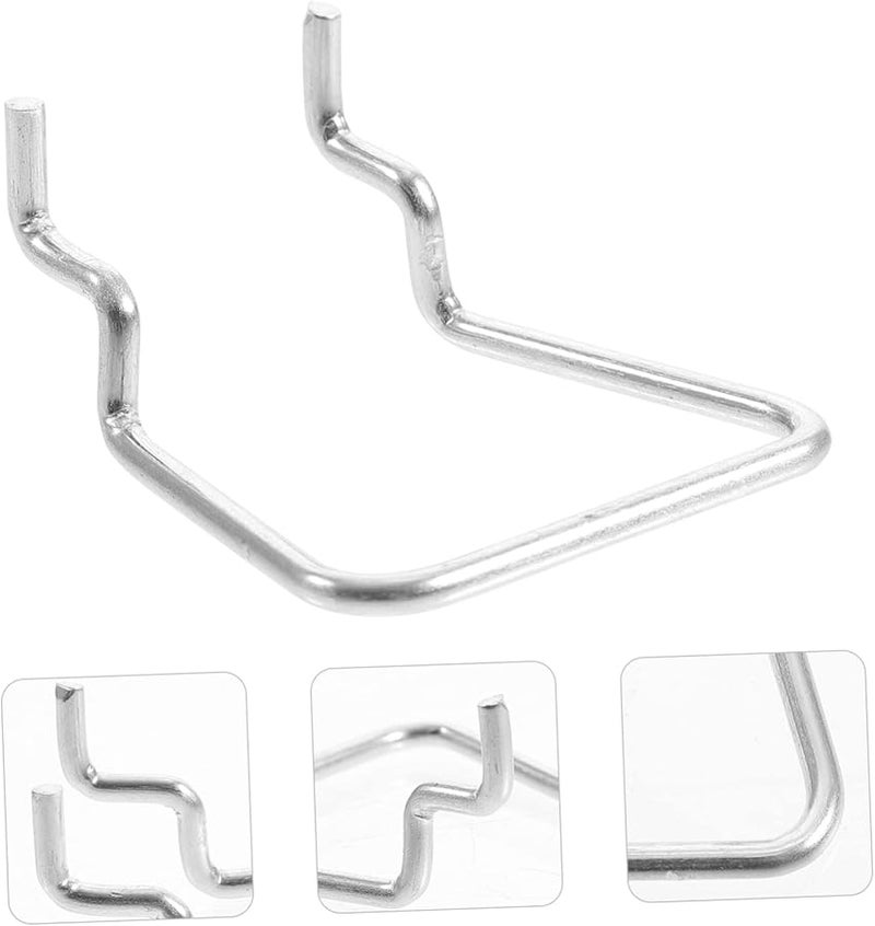 Silver Pegboard Hooks 5pcs Metal Tool Organizer Storage Garage Cup Holder 5X4 5CM - Image 3